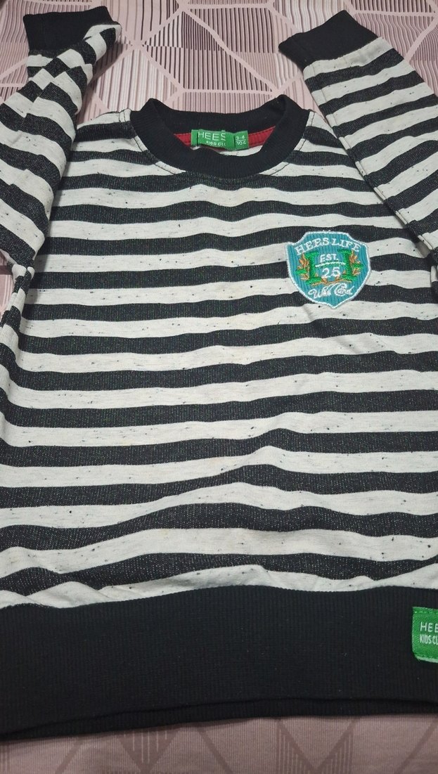 Gri Çizgili Erkek Çocuk Sweatshirt - Görsel 2