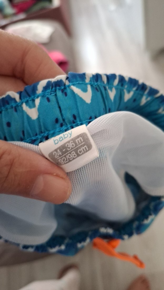 Turkuaz Bağcıklı Erkek Çocuk Mayo Şortu - Görsel 3