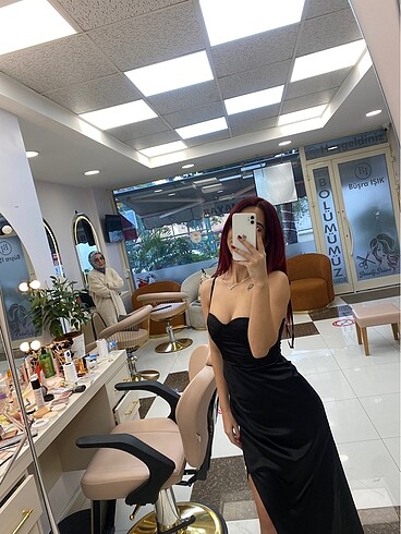 xs Beden Siyah saten elbise