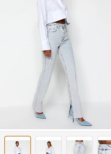 Mavi More Sustainable Yırtmaçlı Yüksek Bel Flare Jean