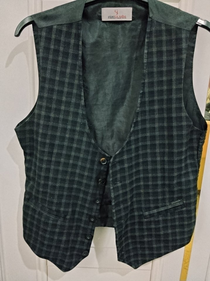 Düğmeli Gri Erkek Yelek - Görsel 2