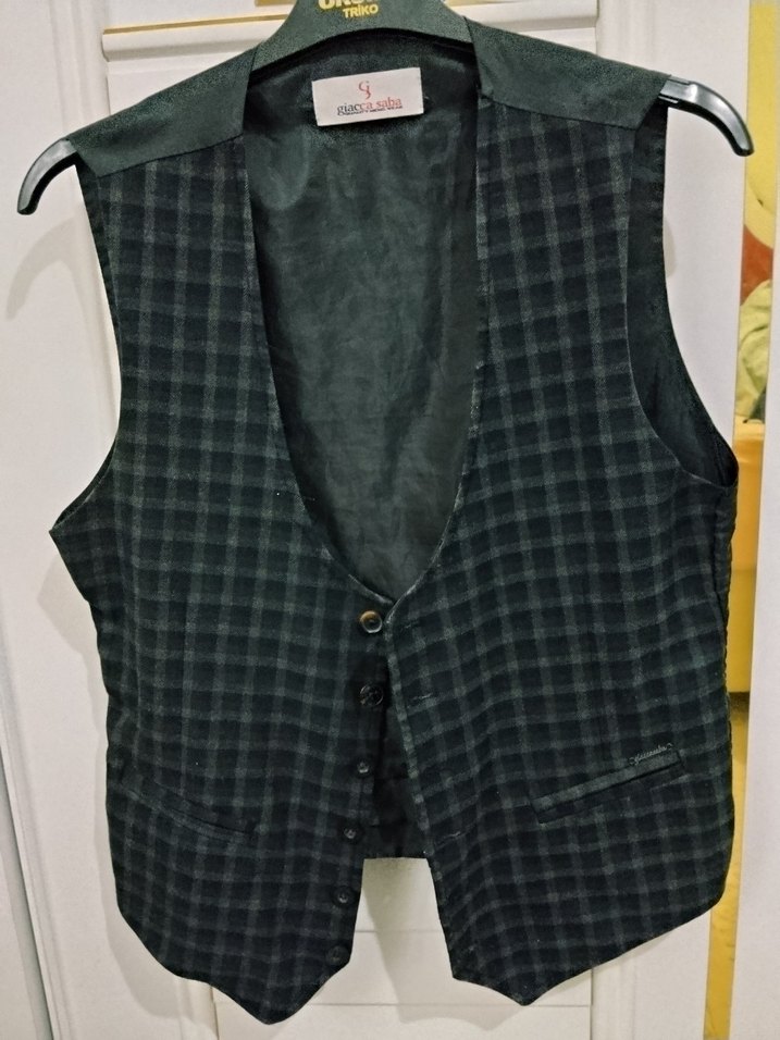 Düğmeli Gri Erkek Yelek - Görsel 3