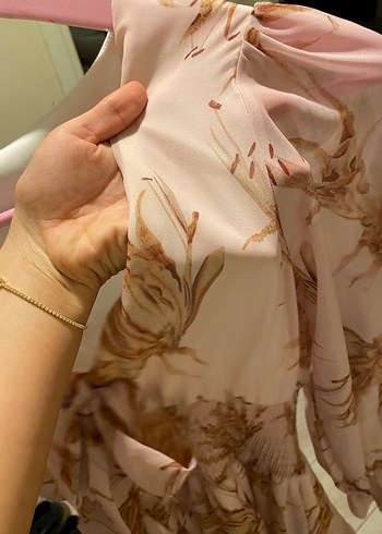Zara Pembe Bohem Uzun Kollu Elbise