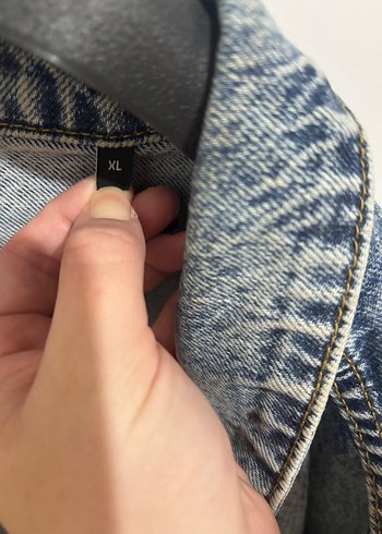42 Beden mavi Renk Kadın Gri Mavi Düğmeli Denim Ceket