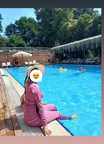 36 Beden pembe Renk Tesettür mayo