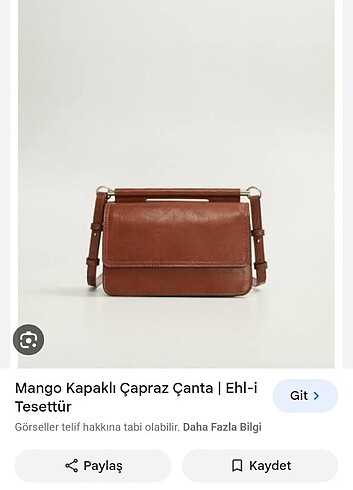 Mango Deri Çapraz Çanta