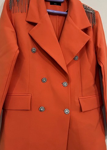 Nakışlı Uzun Kadın Blazer - Görsel 2