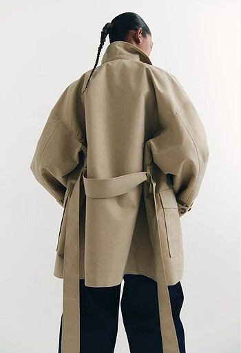 H&M H&M Kuşaklı Gabardin Ceket