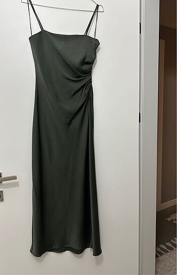 Zara Zara Saten Midi Elbise