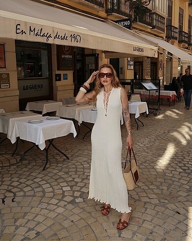 H&m triko maksi elbise