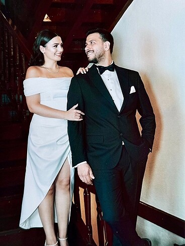 Beyaz Nişan Nikah Elbisesi