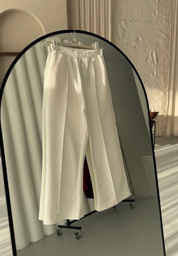 Beyaz Scuba Pantolon - Görsel 2
