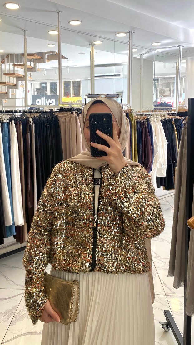 Payetli Bomber Ceket - Görsel 2