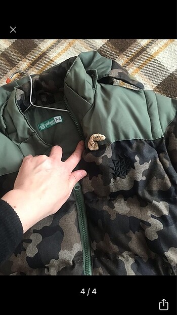 7 Yaş Beden yeşil Renk Erkek çocuk mont