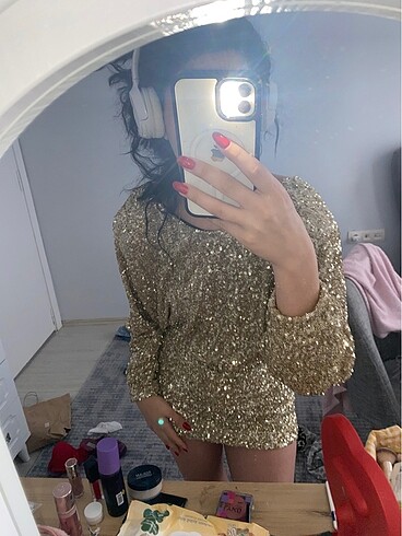 Zara payetli elbise
