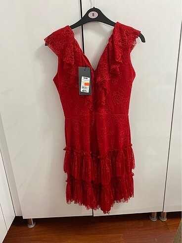 Zara Kırmızı abiye elbise