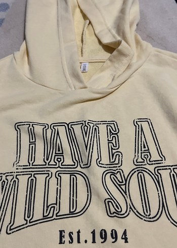 Sarı kapşonlu kolsuz sweatshirt - Görsel 2