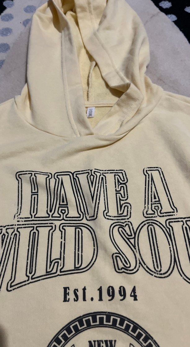 Sarı kapşonlu kolsuz sweatshirt - Görsel 2