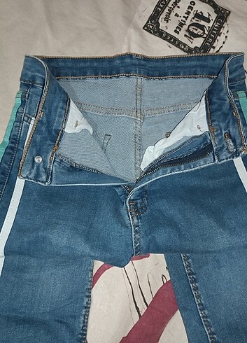 Zara Şeritli Esnek Kot Pantolon