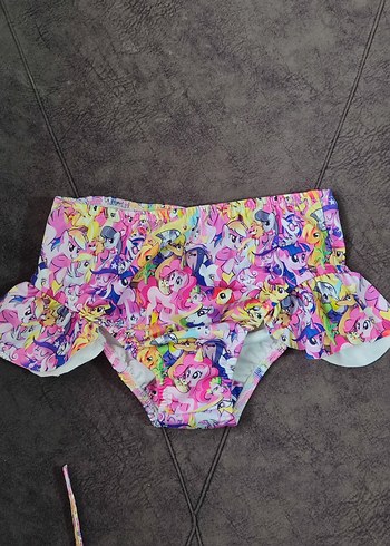 Kız Çocuk Pembe Pony  Baskılı Bikini ve Çanta Seti - Görsel 4