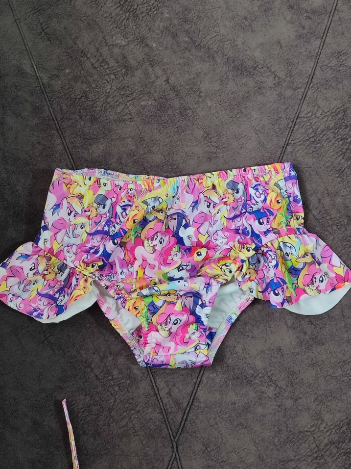 Kız Çocuk Pembe Pony  Baskılı Bikini ve Çanta Seti - Görsel 4