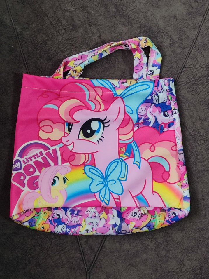 Kız Çocuk Pembe Pony  Baskılı Bikini ve Çanta Seti - Görsel 5