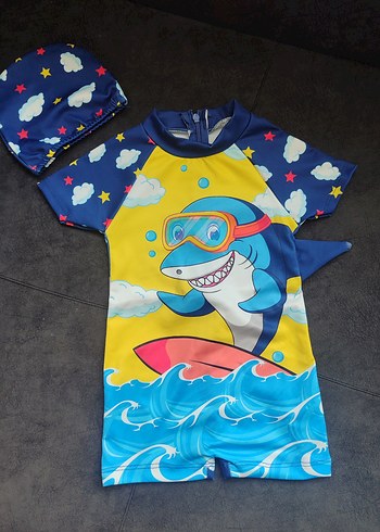 Erkek Çocuk Renkli Baskılı  Tulum Mayo - Görsel 6