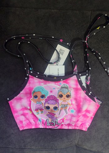 LOL Baskılı Kız Çocuk Bikini ve Çanta Seti - Görsel 3