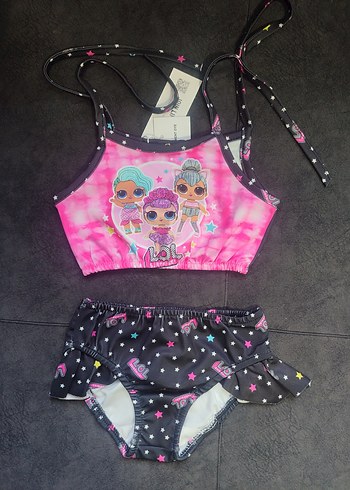 LOL Baskılı Kız Çocuk Bikini ve Çanta Seti - Görsel 2