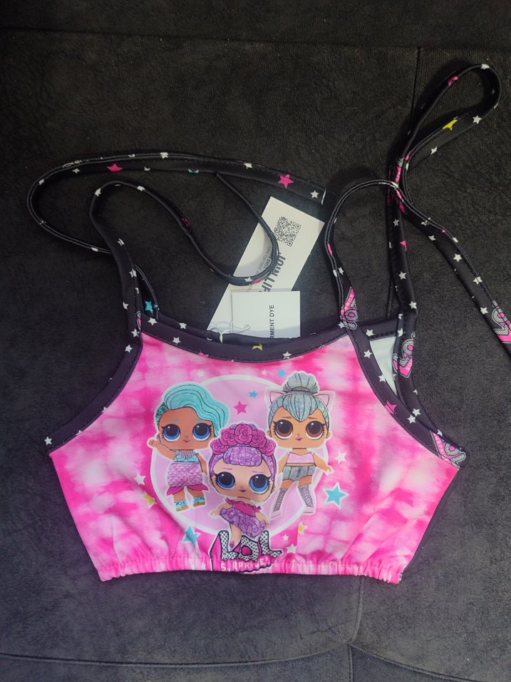 LOL Baskılı Kız Çocuk Bikini ve Çanta Seti - Görsel 3