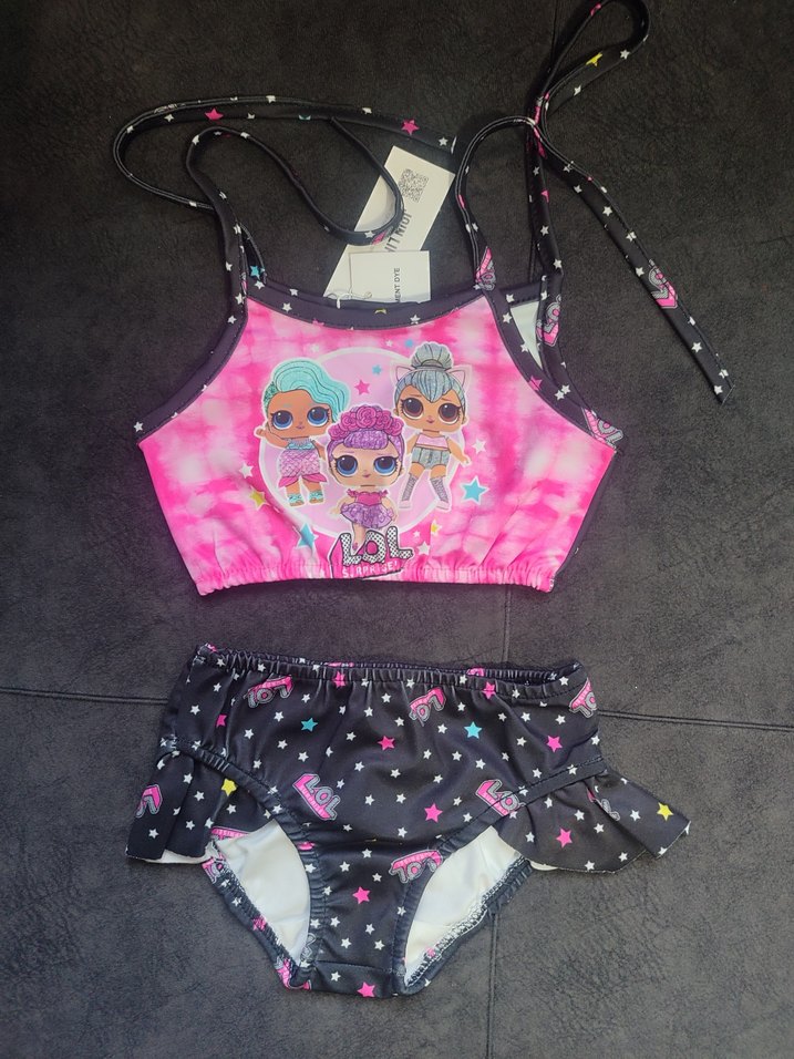 LOL Baskılı Kız Çocuk Bikini ve Çanta Seti - Görsel 2