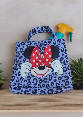 Kız Çocuk Lila Minnie Mouse Baskılı Bikini ve Çanta - Görsel 5