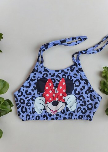 Kız Çocuk Lila Minnie Mouse Baskılı Bikini ve Çanta - Görsel 3