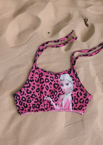 Kız Çocuk Pembe Frozen Desenli Bikini ve Çanta Seti - Görsel 4