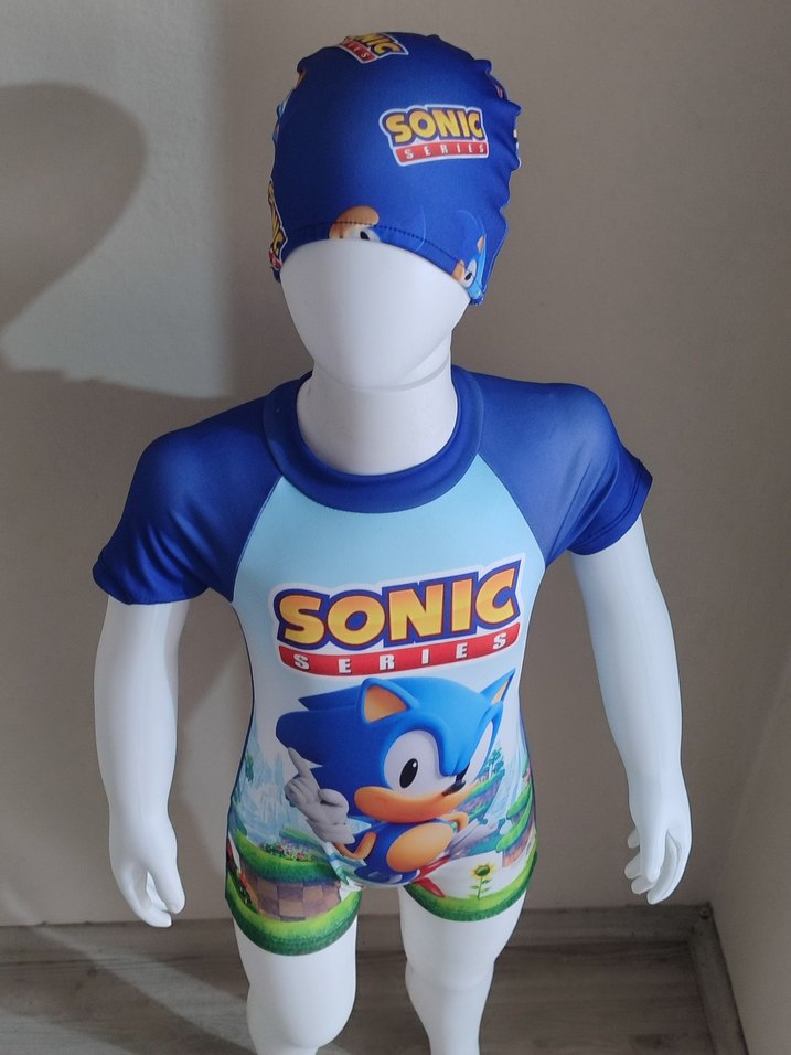 Sonic Baskılı Erkek Çocuk Tulum Mayo Takımı - Görsel 3