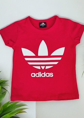 Kız Çocuk Kırmızı Adidas Tayt-Tisort Yazlık Takım - Görsel 4