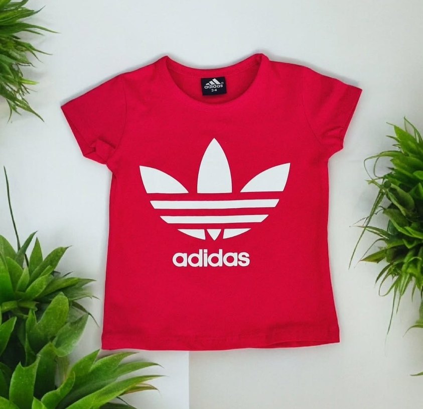 Kız Çocuk Kırmızı Adidas Tayt-Tisort Yazlık Takım - Görsel 4