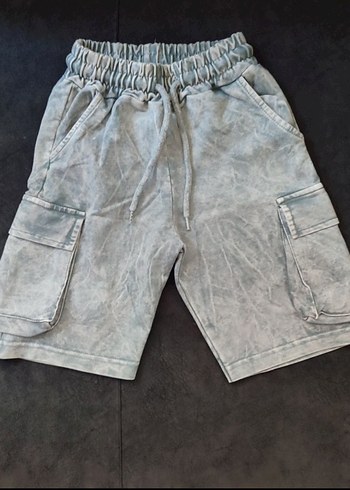 Erkek Çocuk Siyah Gri Batik Desenli Kargo Cep Şort Yazlık Takim - Görsel 5