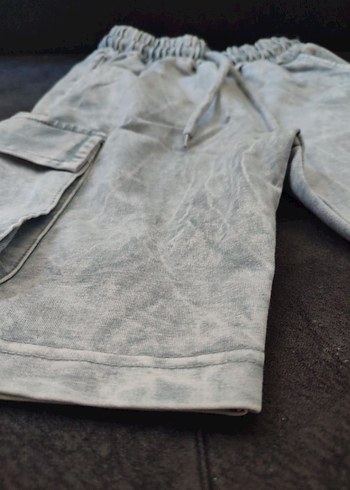 Erkek Çocuk Siyah Gri Batik Desenli Kargo Cep Şort Yazlık Takim - Görsel 6