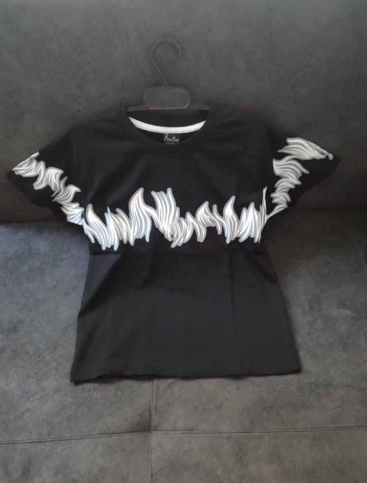 Erkek Çocuk Siyah Gri Batik Desenli Kargo Cep Şort Yazlık Takim - Görsel 4