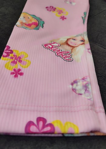 8 Yaş Beden RenkliBarbie Baskılı Kız Çocuk Tayt