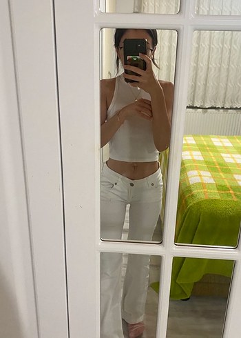 Beyaz İnce Pamuk Kadın Pantolon