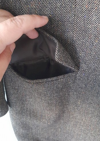 l Beden Düğmeli Kahverengi Kadın Yün Midi Kaban