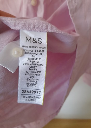 Marks & Spencer Pembe Keten Uzun Kollu Erkek Gömlek