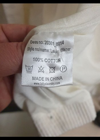 s Beden beyaz Renk Düğmeli Beyaz Keten Kadın Blazer Ceket