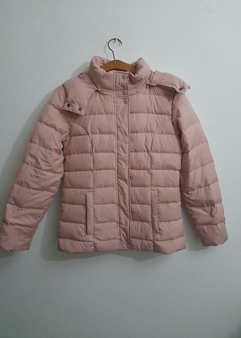 Düğmeli Bej Kadın Kışlık Mont