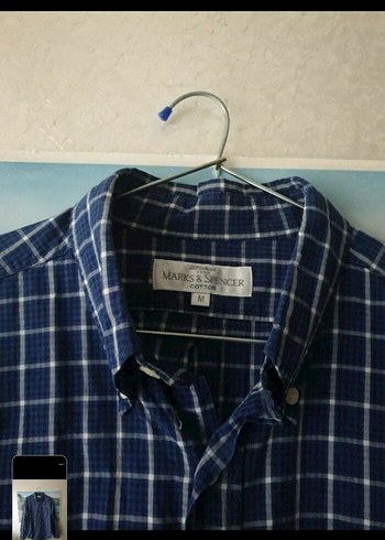 Marks & Spencer Erkek Lacivert Uzun Kollu Pamuklu Gömlek