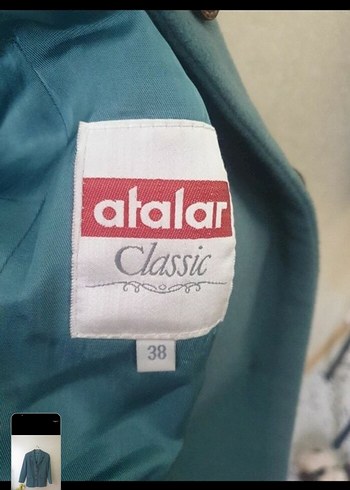 Atalar Düğmeli Mavi Midi Kadın Blazer Ceket