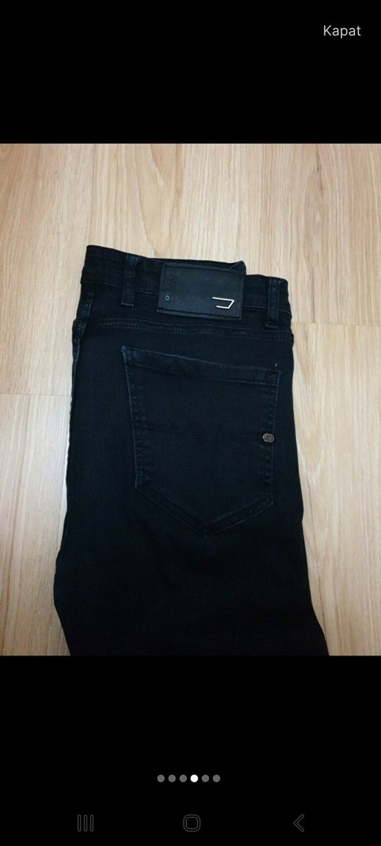 Erkek Siyah Regular Fit Denim Pantolon - Görsel 4
