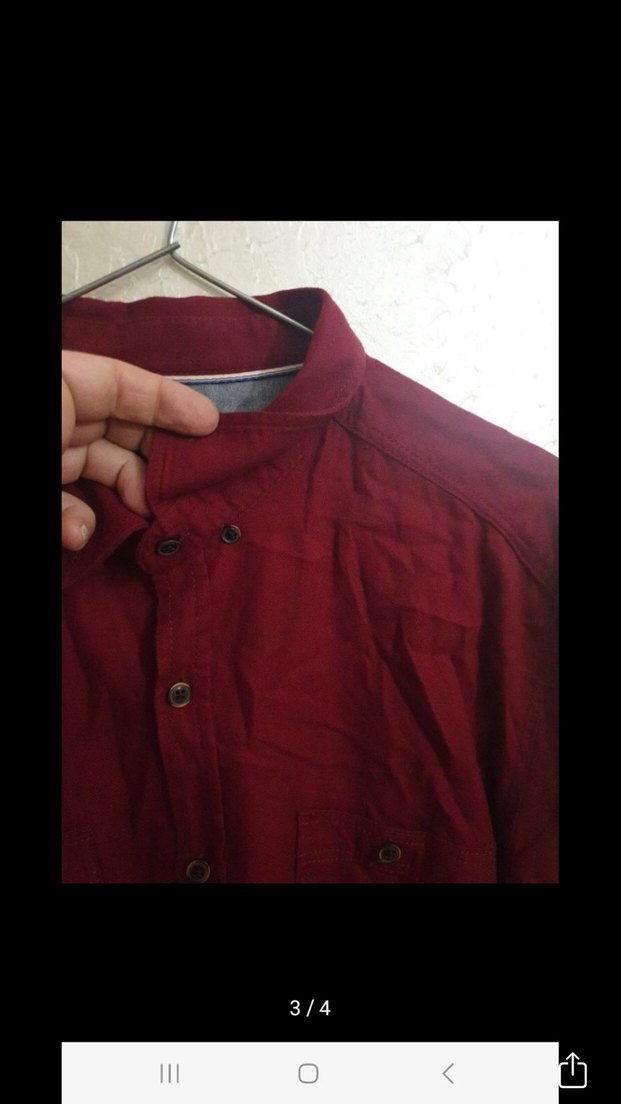 Bordo Rahat Kesim Keten Erkek Gömlek - Görsel 3